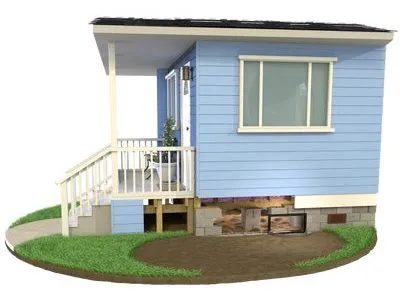 rendering of a crawl space foundation