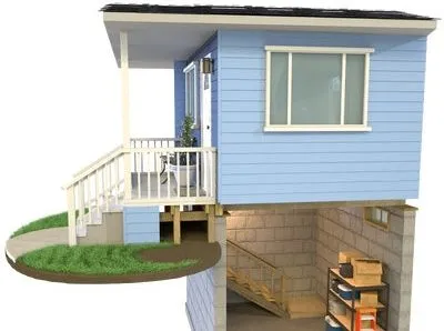 rendering of a basement foundation